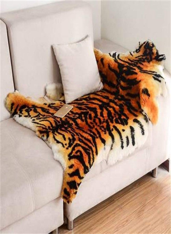 yingda1992 Tiger Area Rug Chic Style Leopard Skin Printed Rugs Australia Sheepskin Carpet Soft Plush Eco-Friendly Fits Perfectly in Living Room/Bed Room or as a Couch Decor One Pelt 1 Pack - Image 1
